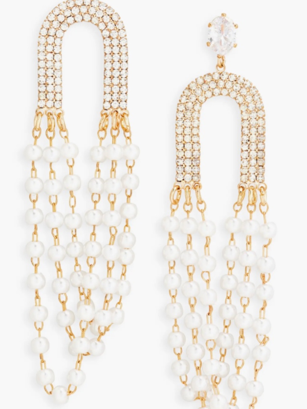 Crystal & Imitation Pearl Drop Earrings